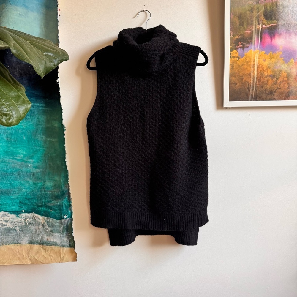 Zadig&Voltaire Grace Cashmere Cowl Beck Turtle Neck Sweater Vest Black Small